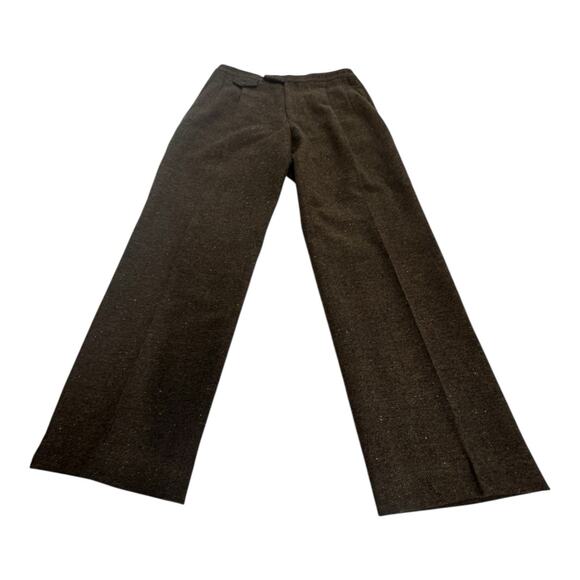 Land's End Men's 36 Traditional Fit Dress Pants Brown Wool Tweed Stretch Waist - Picture 1 of 8